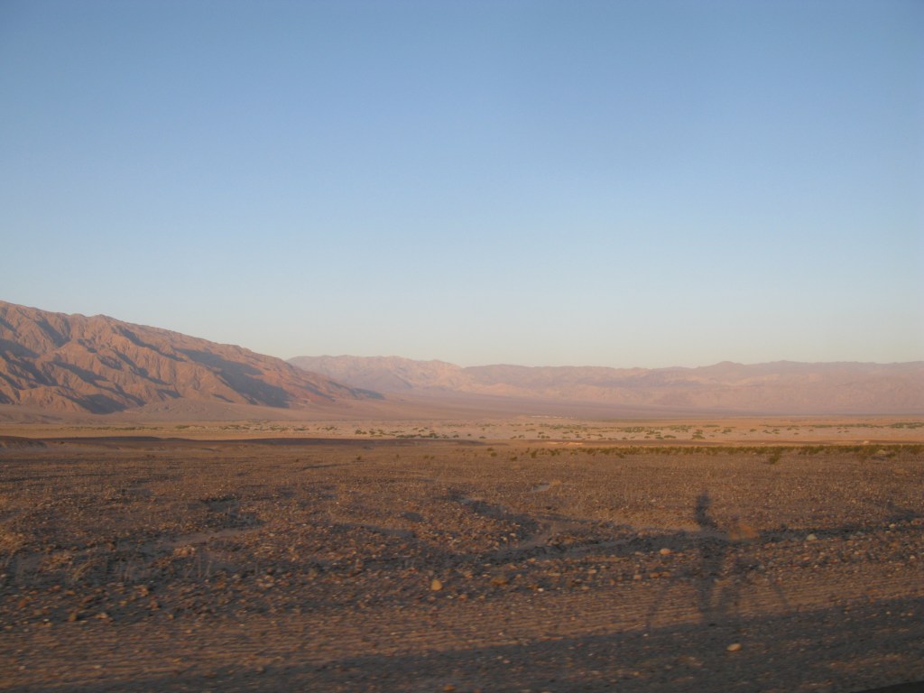 Stovepipe Wells bike ride 8 long shadow