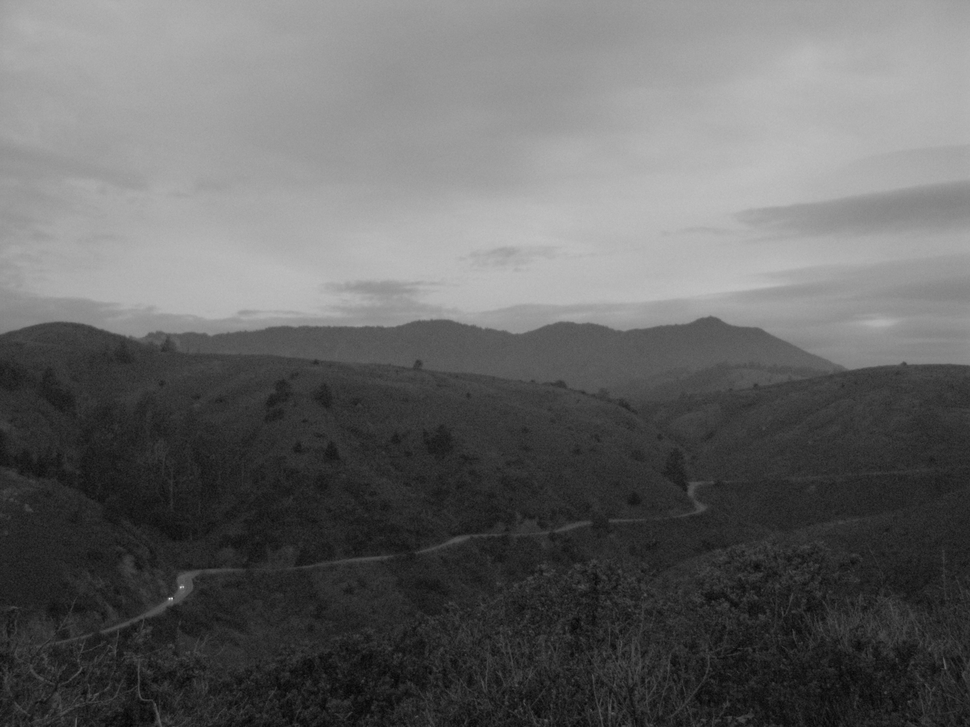 Highway 1 and Mt Tam grey morning